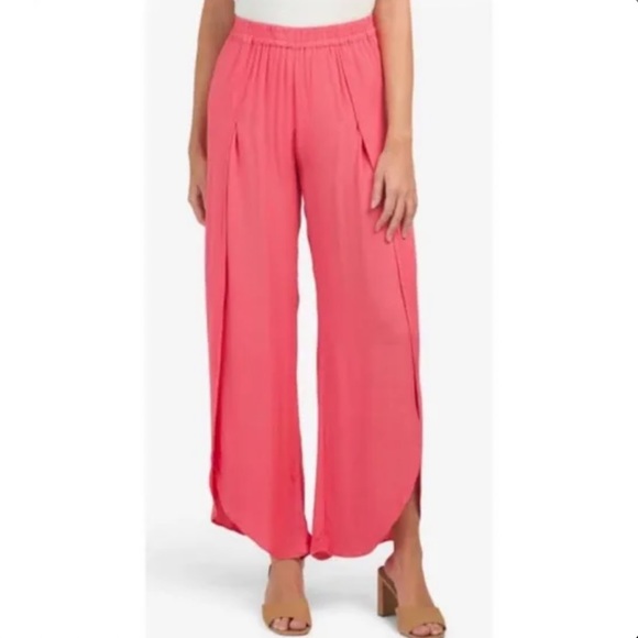 Young Fabulous & Broke Wide Leg Slit pink ombré flowy Rayon pants - Picture 8 of 8
